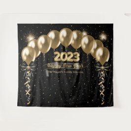 新年の家族の懇親会写真の背景 タペストリー