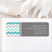 新年の差出人住所ラベルグレーブルー ラベル (インサイチュ)