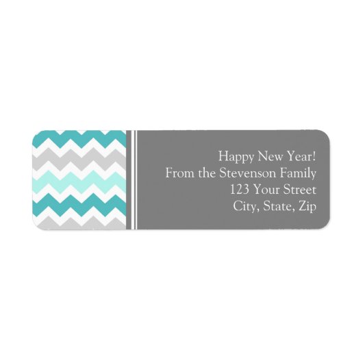 新年の差出人住所ラベルグレーブルー ラベル (正面)