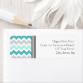 新年の差出人住所ラベルグレーブルー ラベル (インサイチュ)
