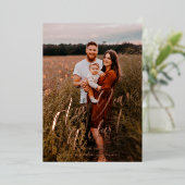 新年の希望のスクリプミニマルトエレガントの写真 箔シーズンカード (立ち正面)