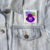 新年の帽子と火の操作ボタン 缶バッジ (インサイチュ)