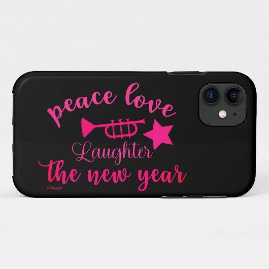 新年の平和への愛と笑い Case-Mate iPhoneケース (裏面(横))