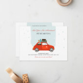 新年の引っ越しましたレッドカーの動きの発表 ノートカード (正面/裏面インサイチュ)