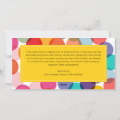 新年の応援おもしろいとカラフル紙吹雪ドット写真 シーズンカード (裏面)