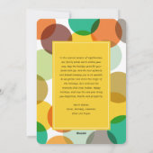 新年の応援おもしろいとカラフル紙吹雪ドット写真 シーズンカード (裏面)