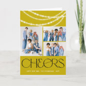 新年の応援きらめくライトスタイリッシュ写真 シーズンカード (正面)