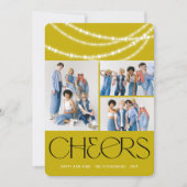 新年の応援きらめくライトスタイリッシュ写真 シーズンカード (正面)