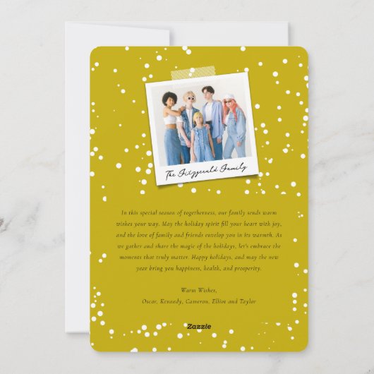 新年の応援きらめくライトスタイリッシュ写真 シーズンカード (裏面)