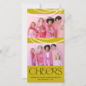 新年の応援きらめくライトスタイリッシュ写真 シーズンカード (正面)