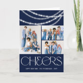 新年の応援きらめくライトスタイリッシュ写真 シーズンカード (正面)