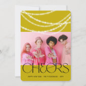 新年の応援きらめくライトスタイリッシュ写真 シーズンカード (正面)