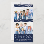 新年の応援きらめくライトスタイリッシュ写真 シーズンカード (正面)