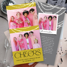 新年の応援きらめくライトスタイリッシュ写真 シーズンカード