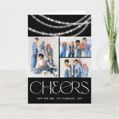 新年の応援きらめくライトスタイリッシュ写真 シーズンカード (正面)