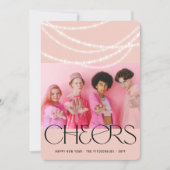 新年の応援きらめくライトスタイリッシュ写真 シーズンカード (正面)