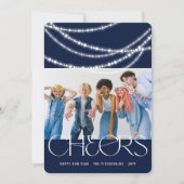 新年の応援きらめくライトスタイリッシュ写真 シーズンカード (正面)