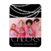 新年の応援きらめくライトスタイリッシュ写真 マグネット (縦)