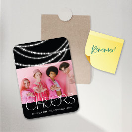 新年の応援きらめくライトスタイリッシュ写真 マグネット