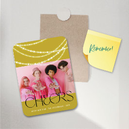 新年の応援きらめくライトスタイリッシュ写真 マグネット