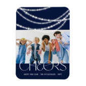 新年の応援きらめくライトスタイリッシュ写真 マグネット (縦)