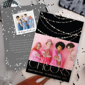 新年の応援きらめくライトスタイリッシュ写真 箔シーズンカード