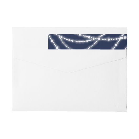 新年の応援のきらめく照明のアドレスタイリッシュス ラップアラウンドラベル (裏面)