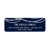 新年の応援のきらめく照明のアドレスタイリッシュス ラベル (正面)