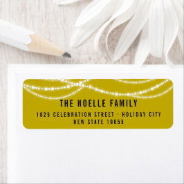 新年の応援のきらめく照明のアドレスタイリッシュス ラベル