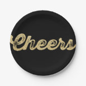 新年の応援のグリッターの休日のパーティの紙皿 ペーパープレート (正面)