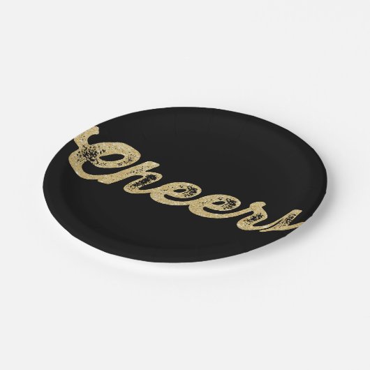 新年の応援のグリッターの休日のパーティの紙皿 ペーパープレート (アングル)