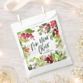 新年の応援の水彩画の花柄の休日 フェイバーバッグ (クリップ留めされた状態)