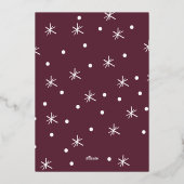 新年の応援の縦写真 箔シーズンカード (裏面)