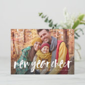 新年の応援よくはしゃぐモダン写真カード シーズンカード (スタンド正面)