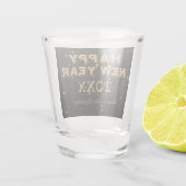 新年の応援を楽しむカスタム ショットグラス (裏面)