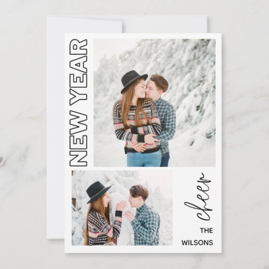 新年の応援エレガント写真 シーズンカード (正面)