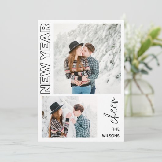 新年の応援エレガント写真 シーズンカード (スタンド正面)