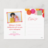 新年の応援カラフルとおもしろい紙吹雪ドット写真 シーズンポストカード (裏面)