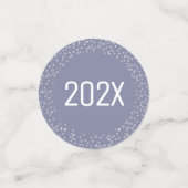 新年の応援シルバーグリッタースクリプト雪片 コンフェッティ (スモール正面)