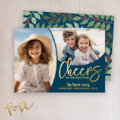 新年の応援ムーディブルー – 写真 – 植物学 箔シーズンカード