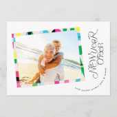 新年の応援モダンカラフル写真フレーム シーズンカード (正面)