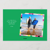 新年の応援モダンカラフル写真フレーム シーズンカード (裏面)