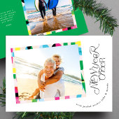 新年の応援モダンカラフル写真フレーム シーズンカード