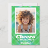 新年の応援モダン水カラフル色の写真 シーズンカード (正面)