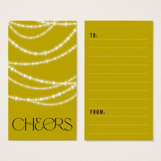 新年の応援ライツきらめくギフトスタイリッシュラベル (正面&裏面)