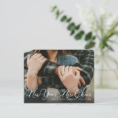 新年の応援写真の保存日付 案内ポストカード (スタンド正面)