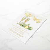 新年の応援 |シャンパきらめくーニュ 箔シーズンカード (回転した状態)