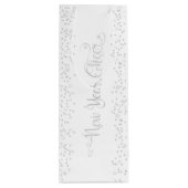 新年の応援、シルバーグリッター雪の上に白 ワインギフトバッグ (裏面)