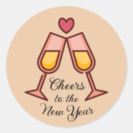 新年の応援 ラウンドシール