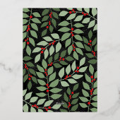 新年の応援 – 黒植物学 – 写真 箔シーズンカード (裏面)